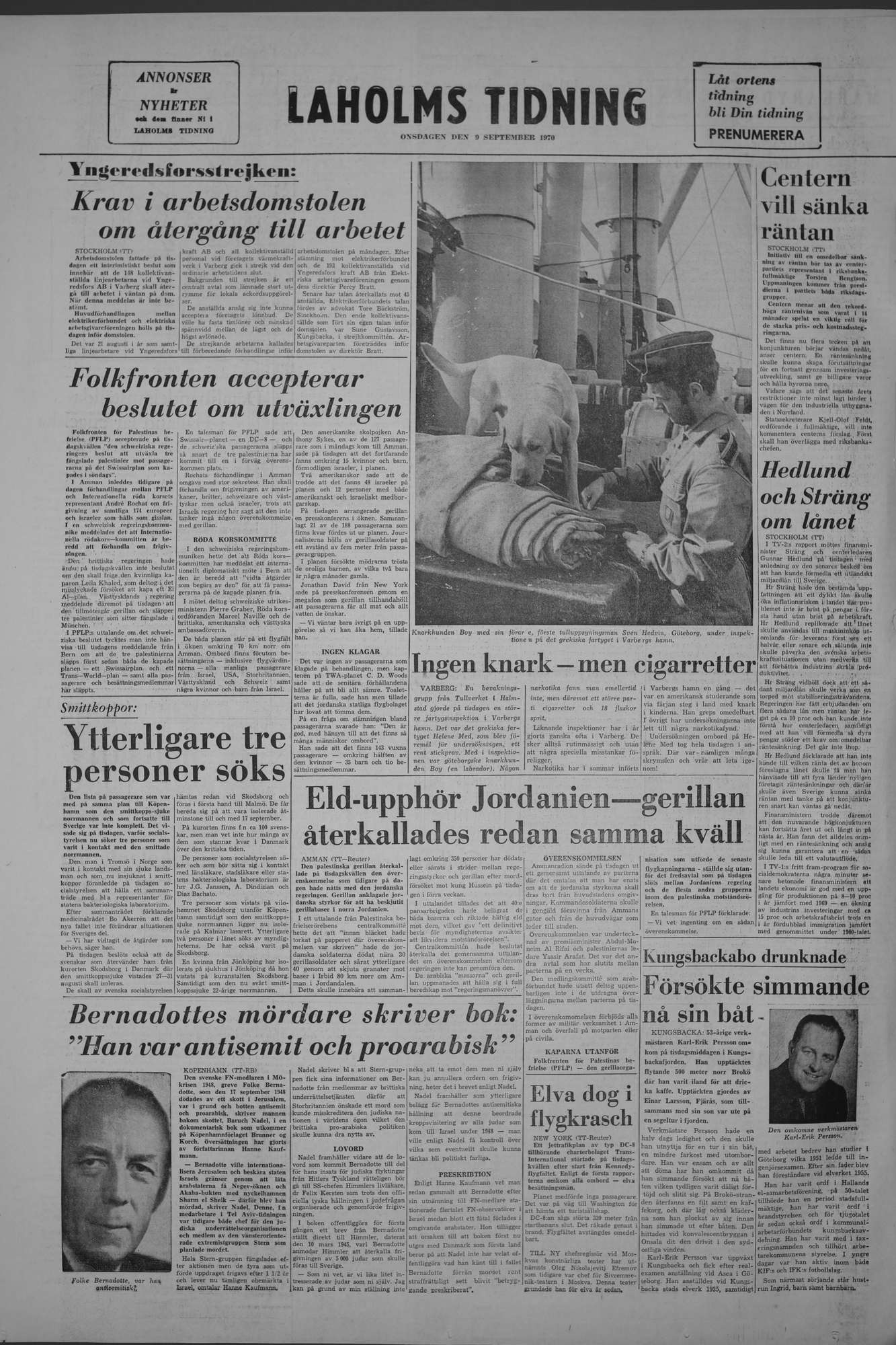 Laholms Tidning Onsdag 9 september 1970, sida 8