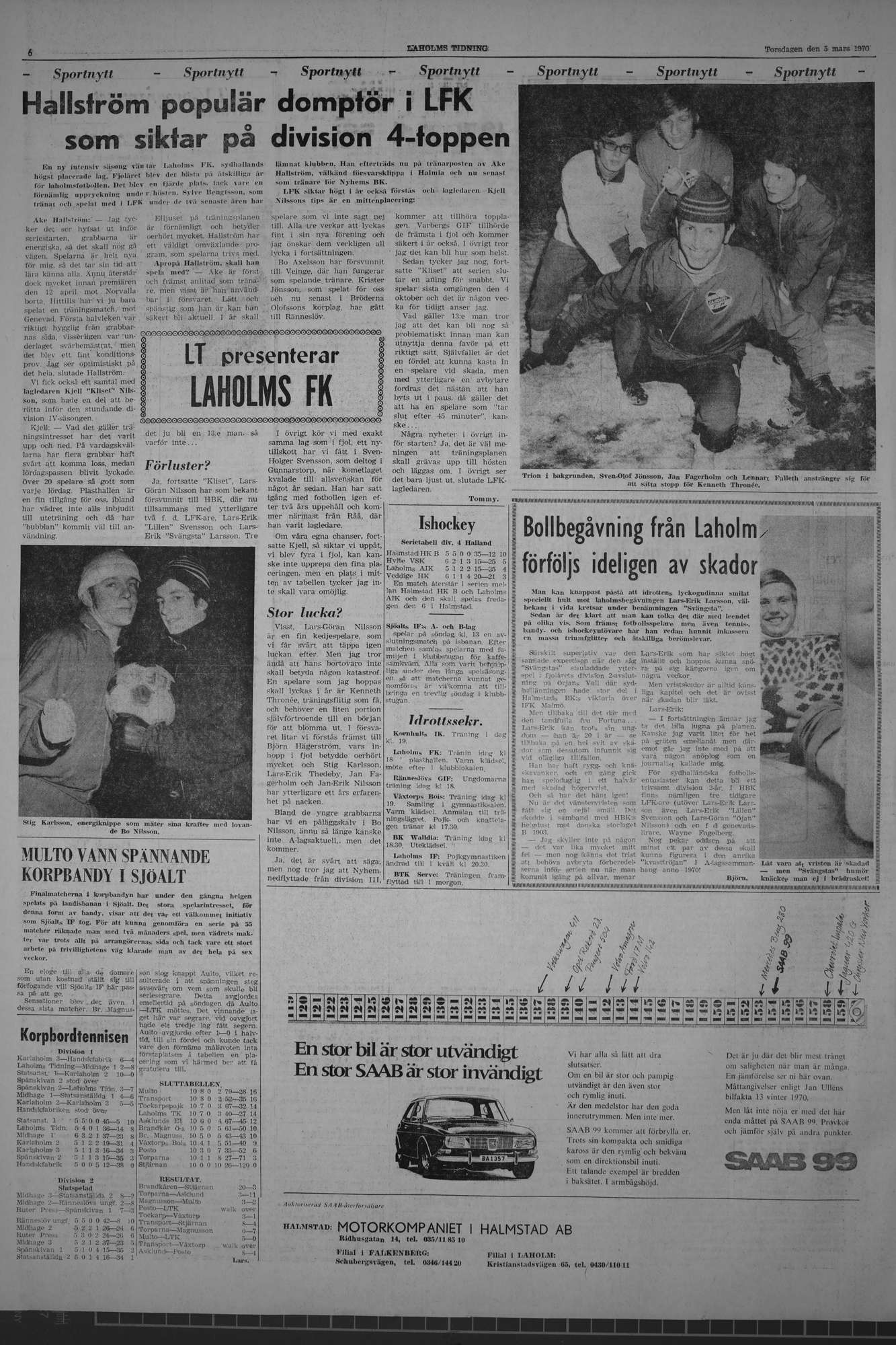 Laholms Tidning Torsdag 5 mars 1970, sida 6