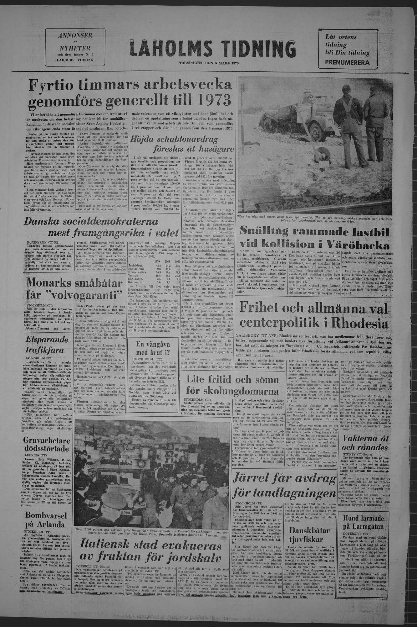 Laholms Tidning Torsdag 5 mars 1970, sida 8