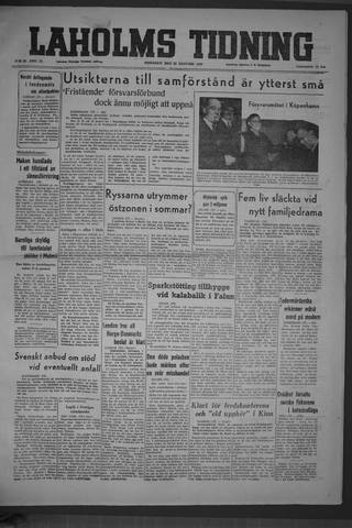 Förstasidan, Tisdag 25 januari 1949