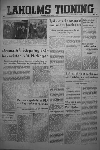 Förstasidan, Lördag 5 januari 1946
