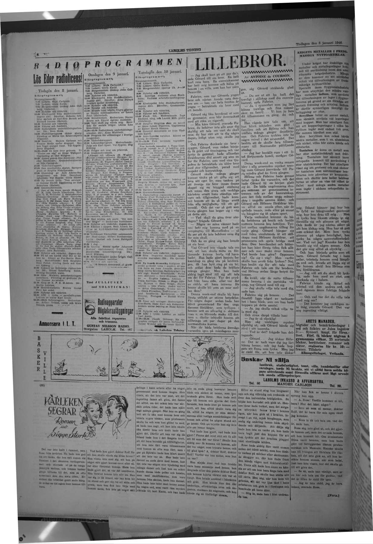 Laholms Tidning Tisdag 8 januari 1946, sida 6