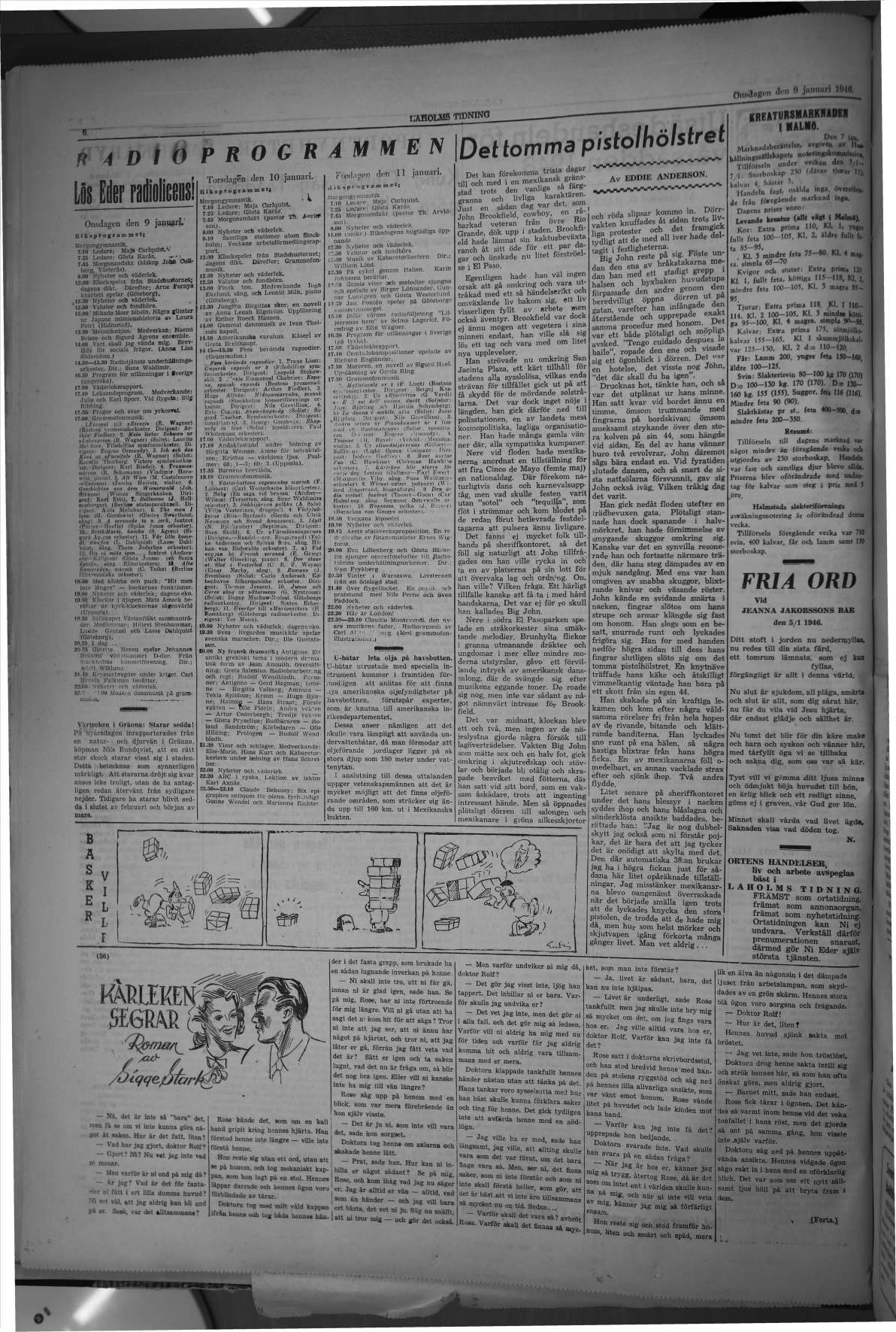 Laholms Tidning Onsdag 9 januari 1946, sida 6