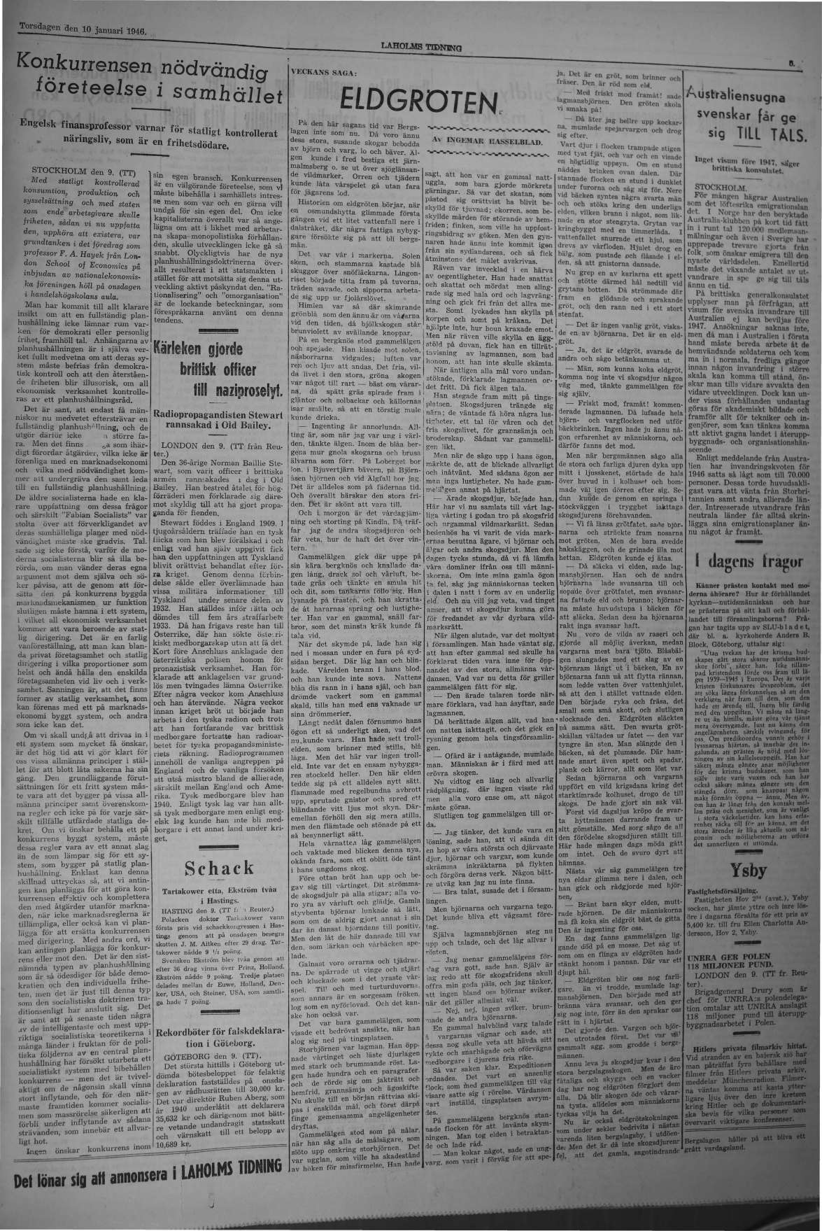 Laholms Tidning Torsdag 10 januari 1946, sida 5