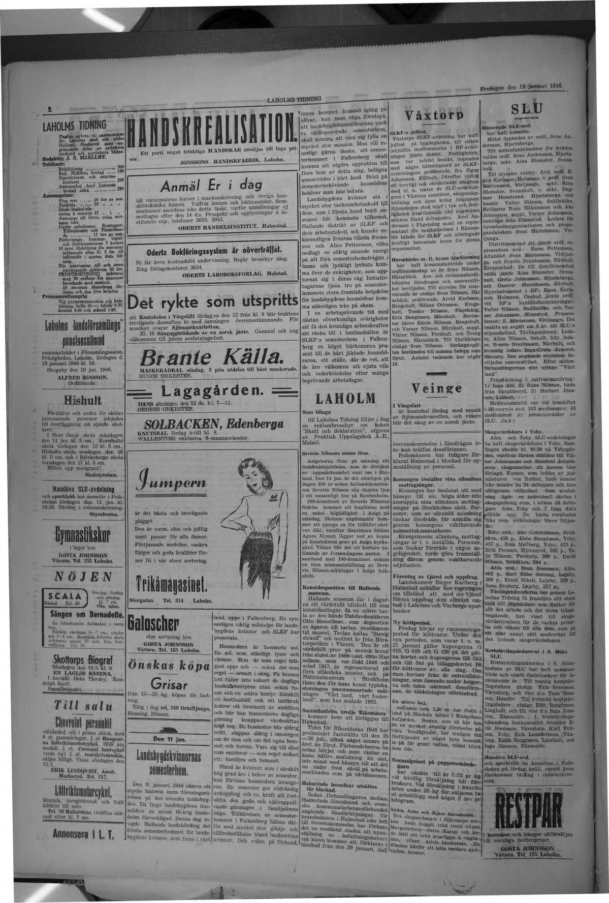 Laholms Tidning Fredag 11 januari 1946, sida 2