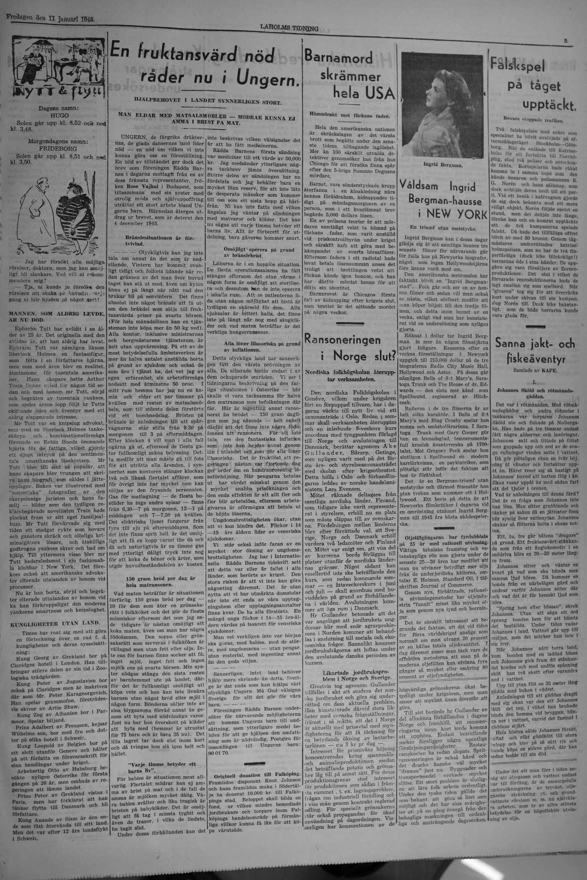Laholms Tidning Fredag 11 januari 1946, sida 5