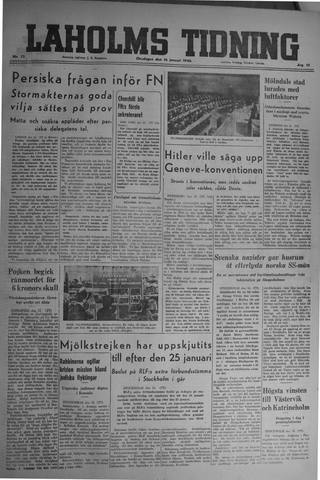 Förstasidan, Onsdag 16 januari 1946