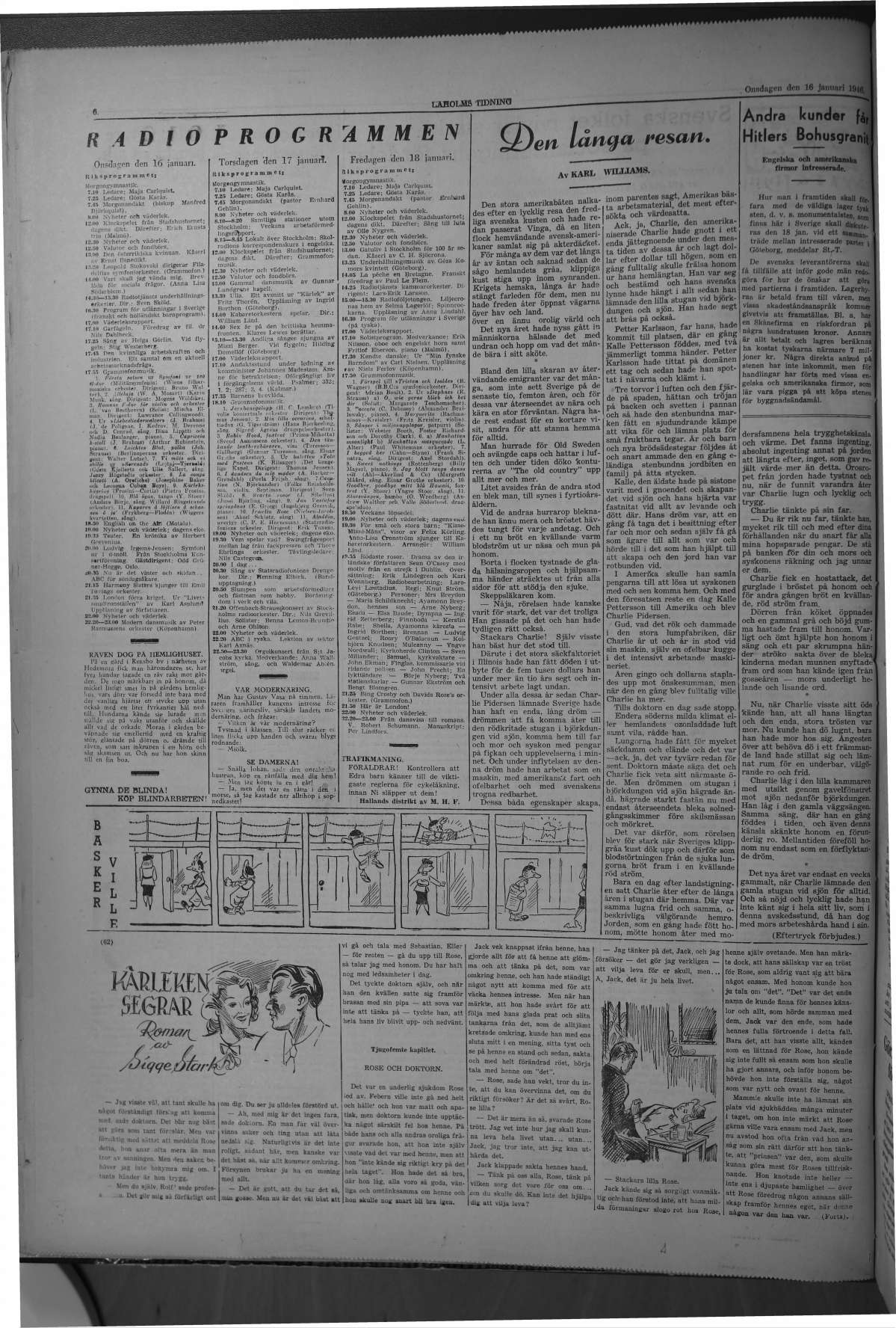 Laholms Tidning Onsdag 16 januari 1946, sida 6