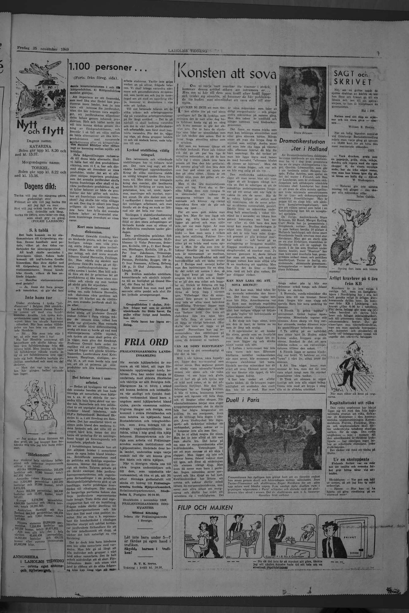 Laholms Tidning Fredag 25 november 1949, sida 7
