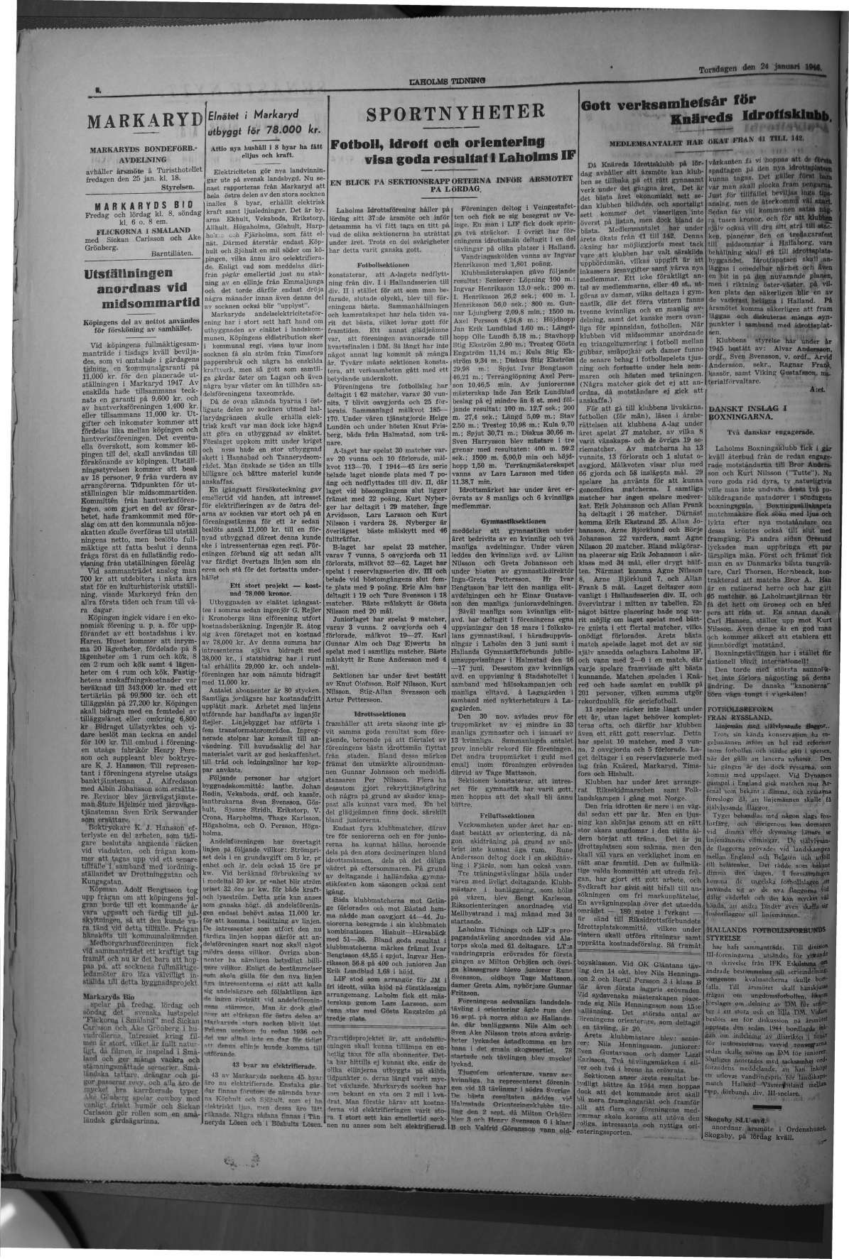 Laholms Tidning Torsdag 24 januari 1946, sida 4