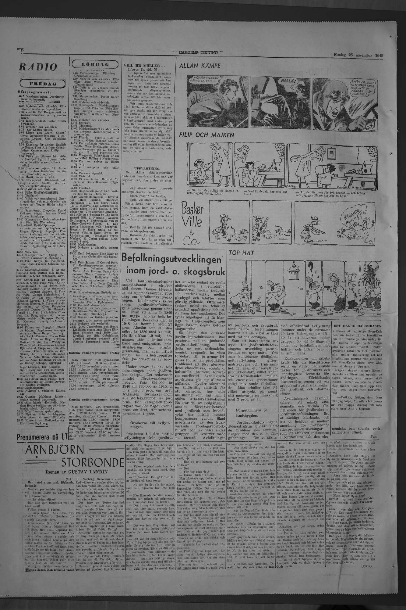 Laholms Tidning Fredag 25 november 1949, sida 8