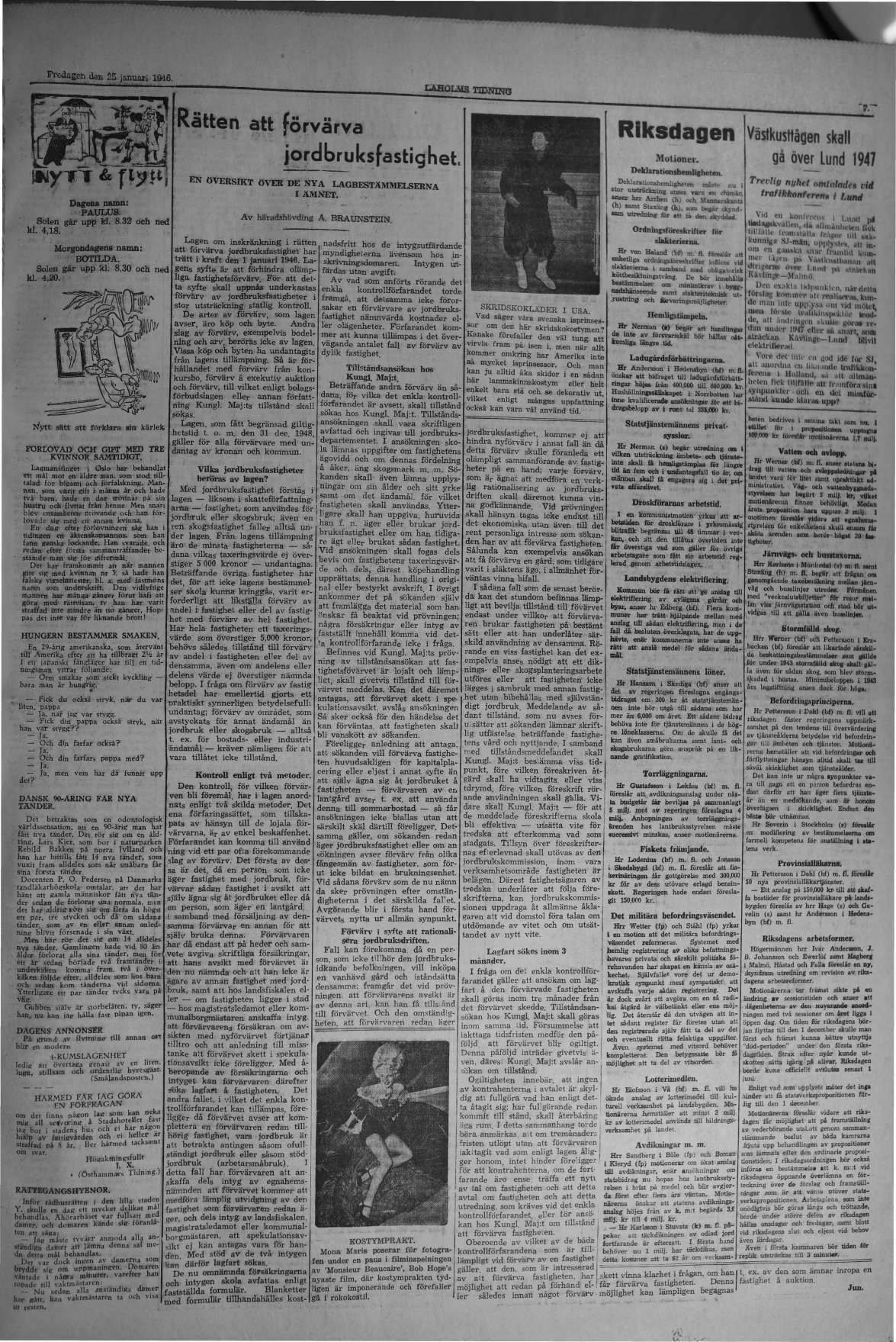 Laholms Tidning Fredag 25 januari 1946, sida 5