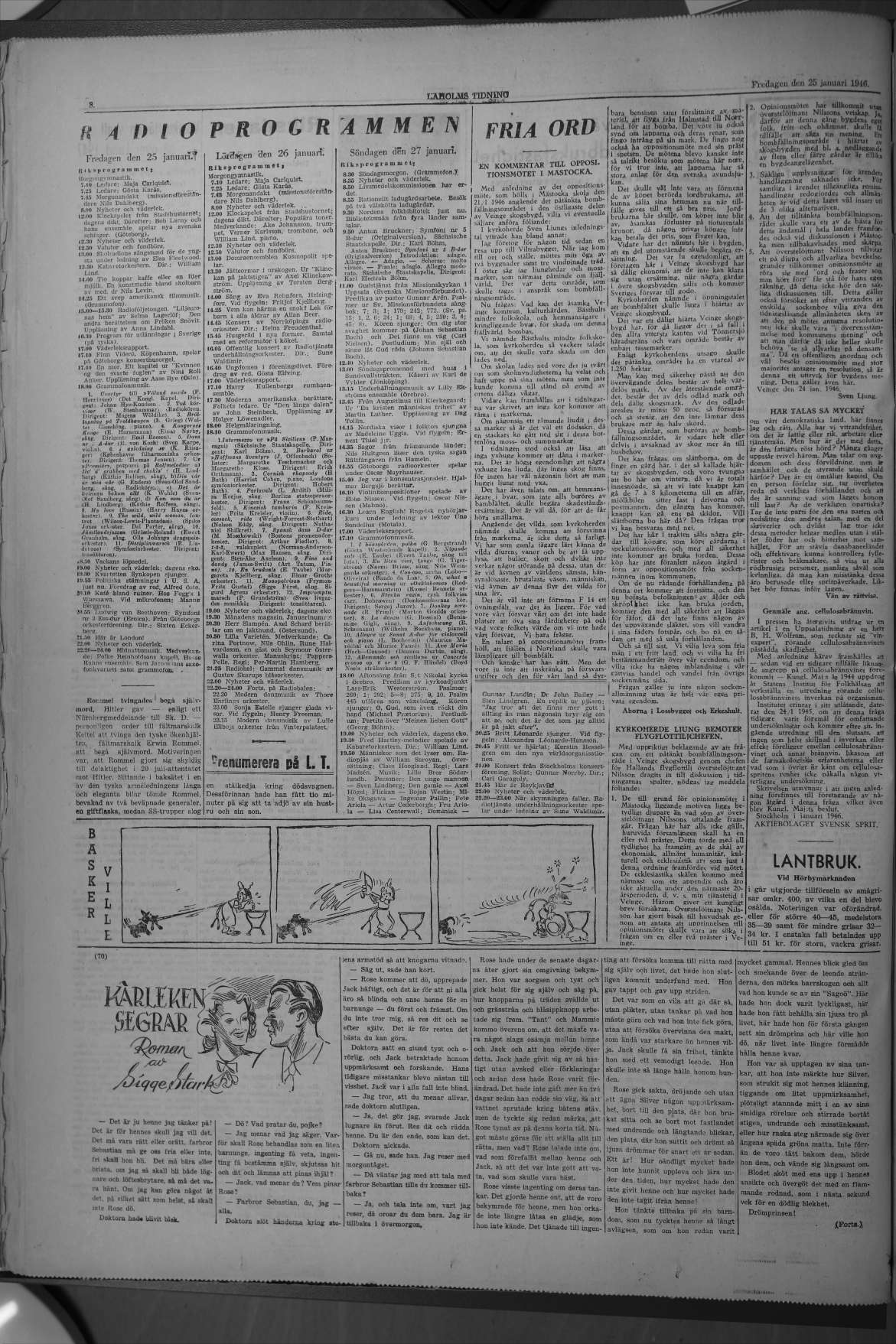Laholms Tidning Fredag 25 januari 1946, sida 6