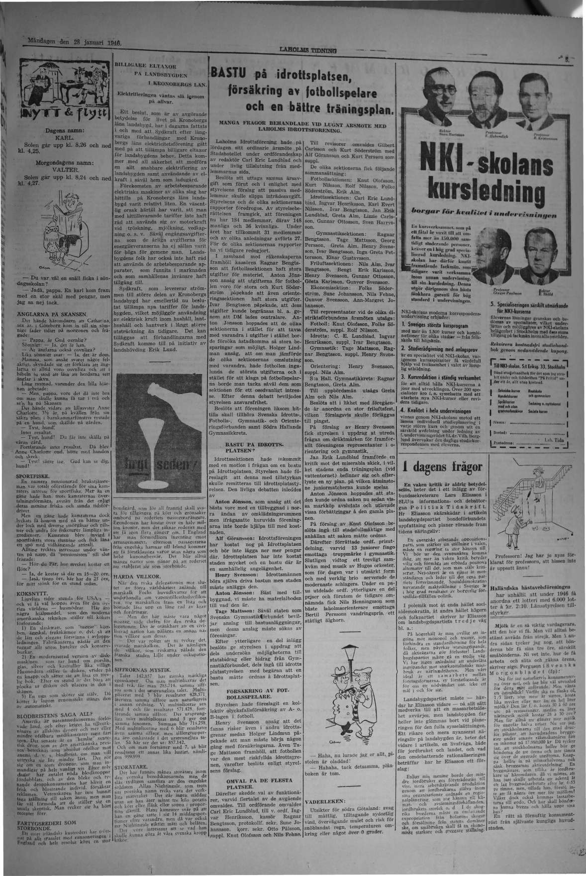 Laholms Tidning Måndag 28 januari 1946, sida 5