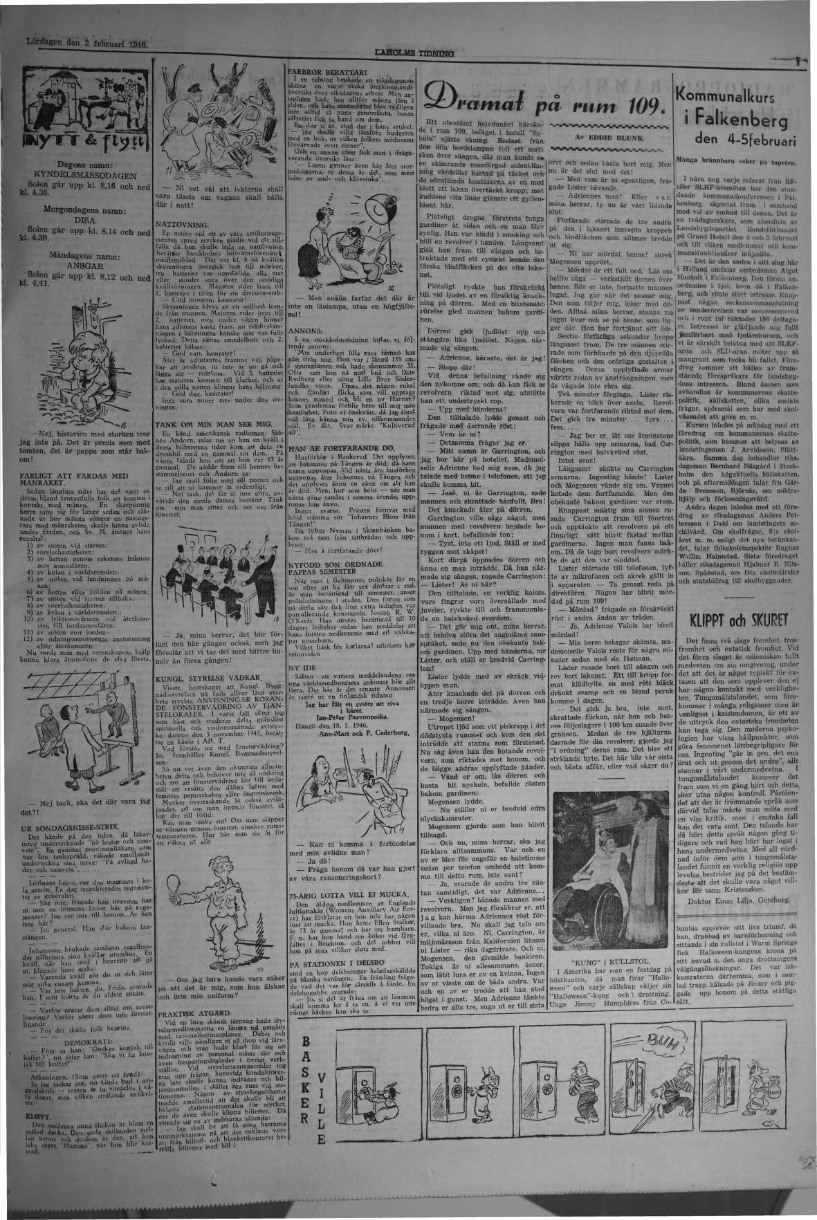Laholms Tidning Lördag 2 februari 1946, sida 7