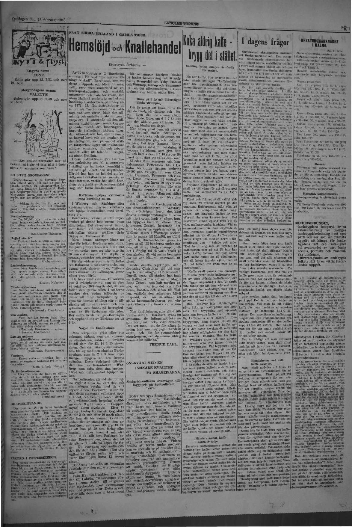 Laholms Tidning Onsdag 13 februari 1946, sida 5
