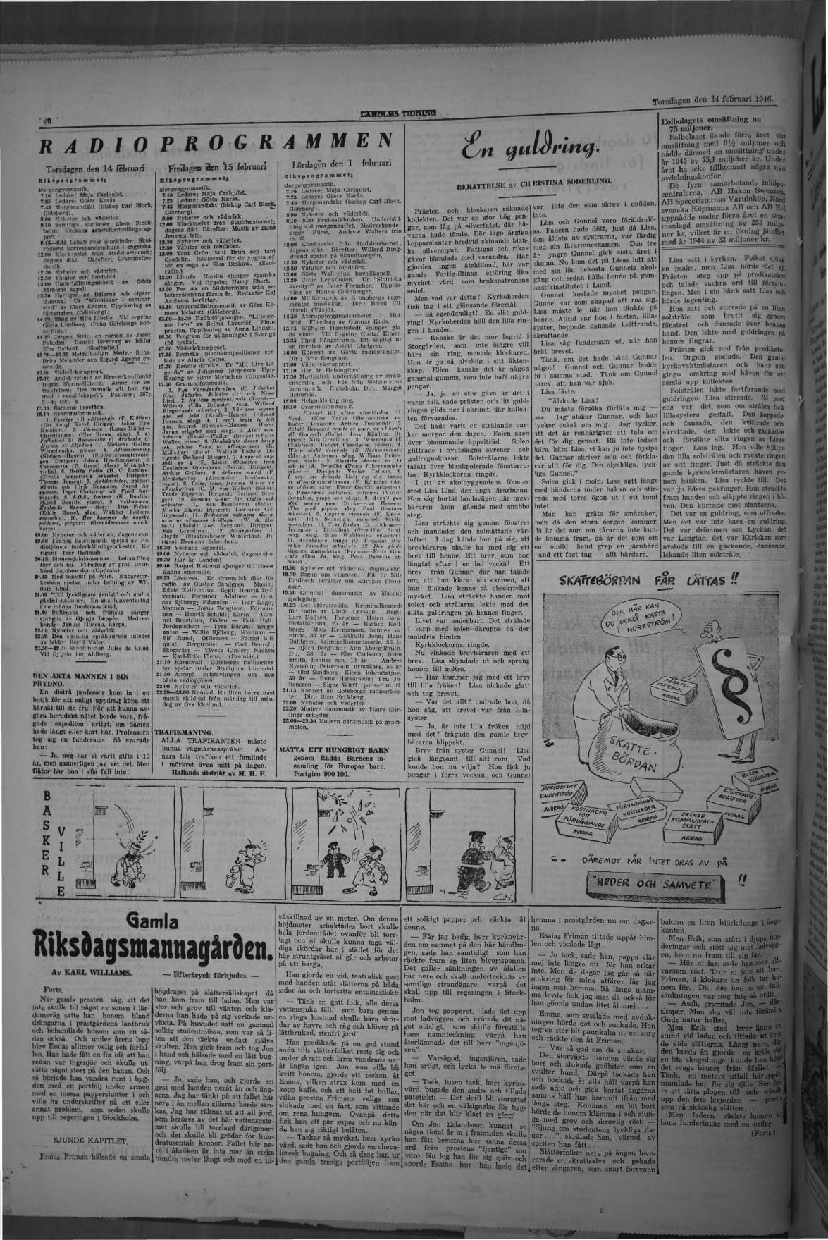 Laholms Tidning Torsdag 14 februari 1946, sida 6