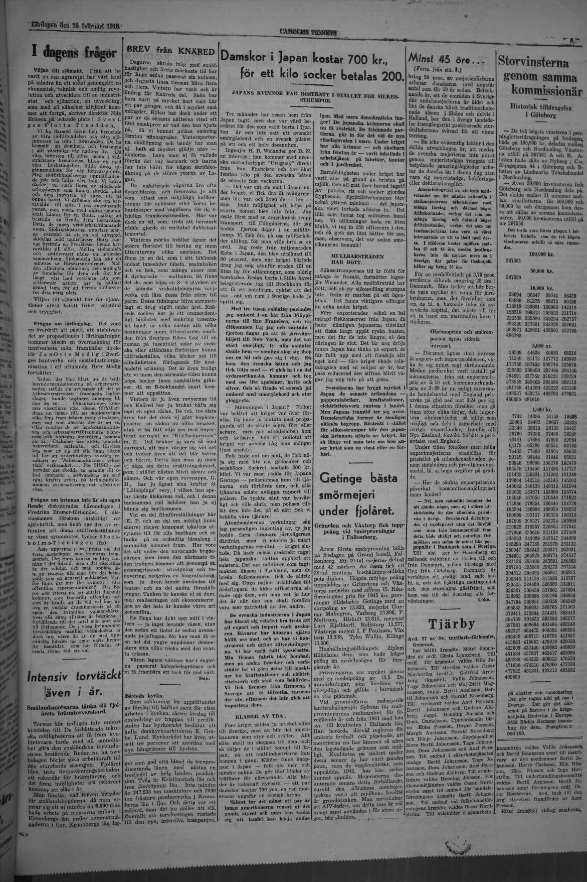 Laholms Tidning Lördag 16 februari 1946, sida 5