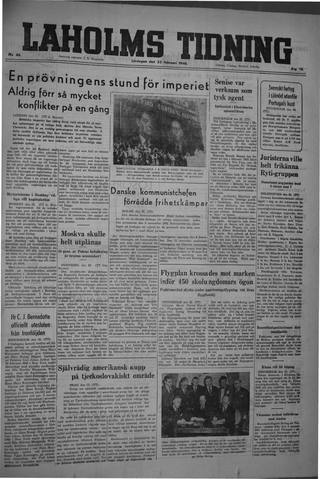 Förstasidan, Lördag 23 februari 1946