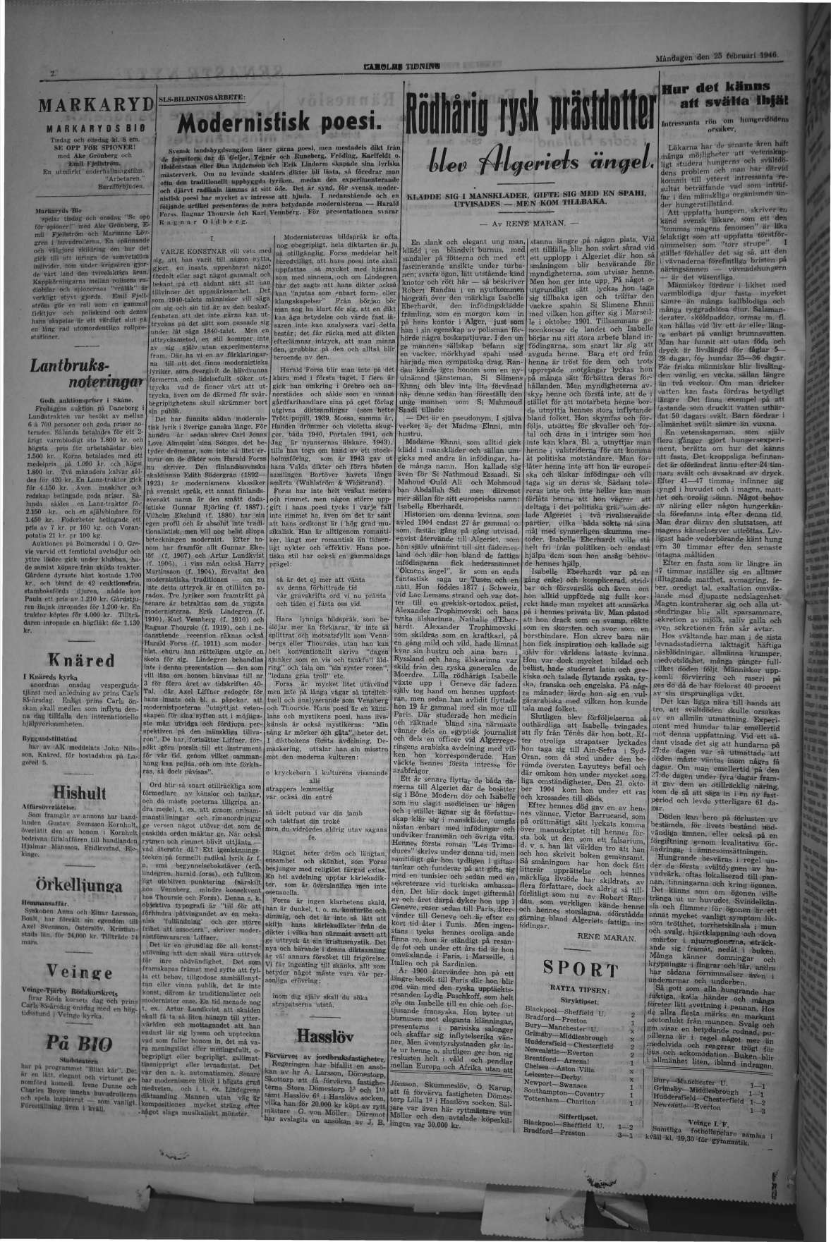 Laholms Tidning Måndag 25 februari 1946, sida 4