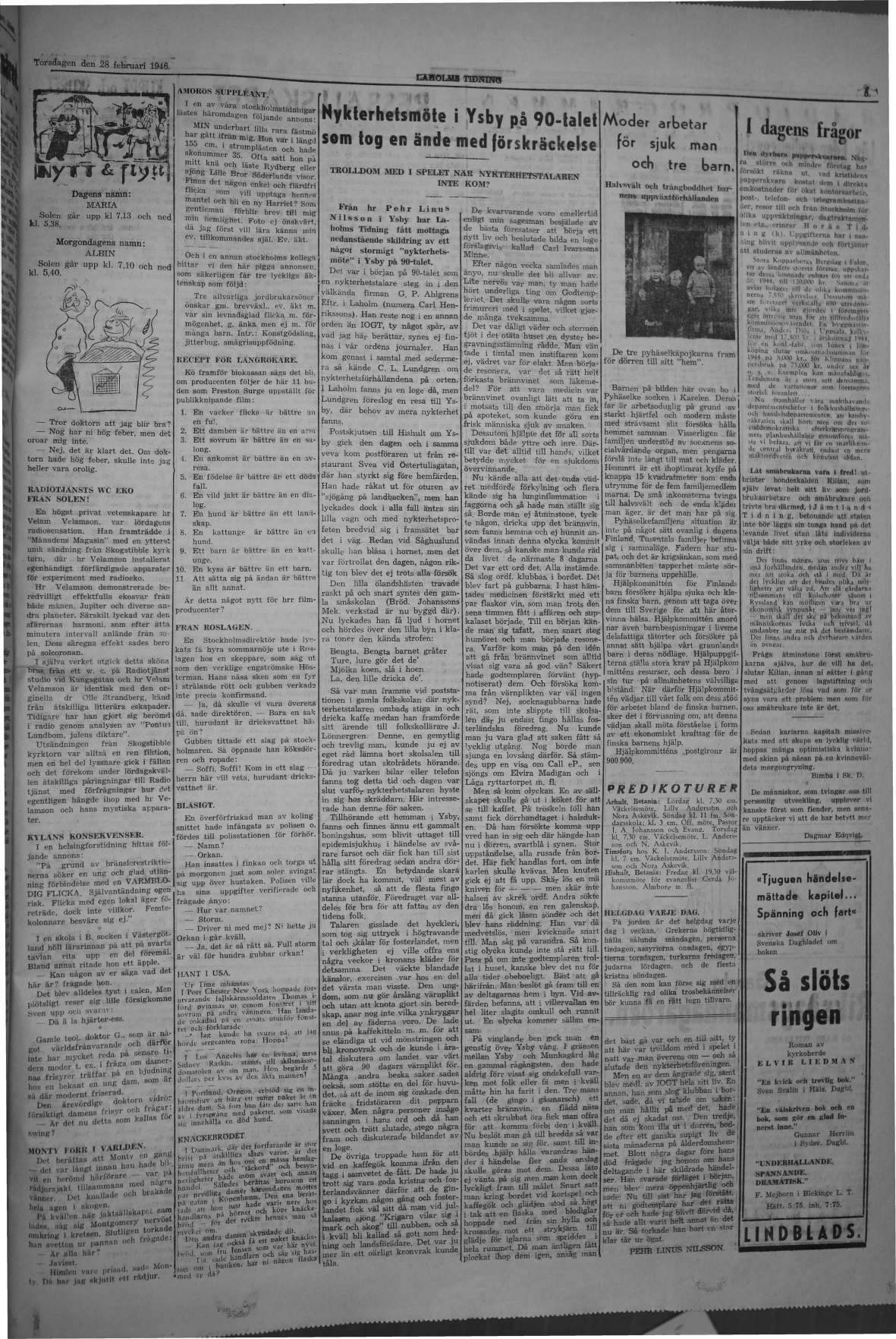 Laholms Tidning Torsdag 28 februari 1946, sida 5
