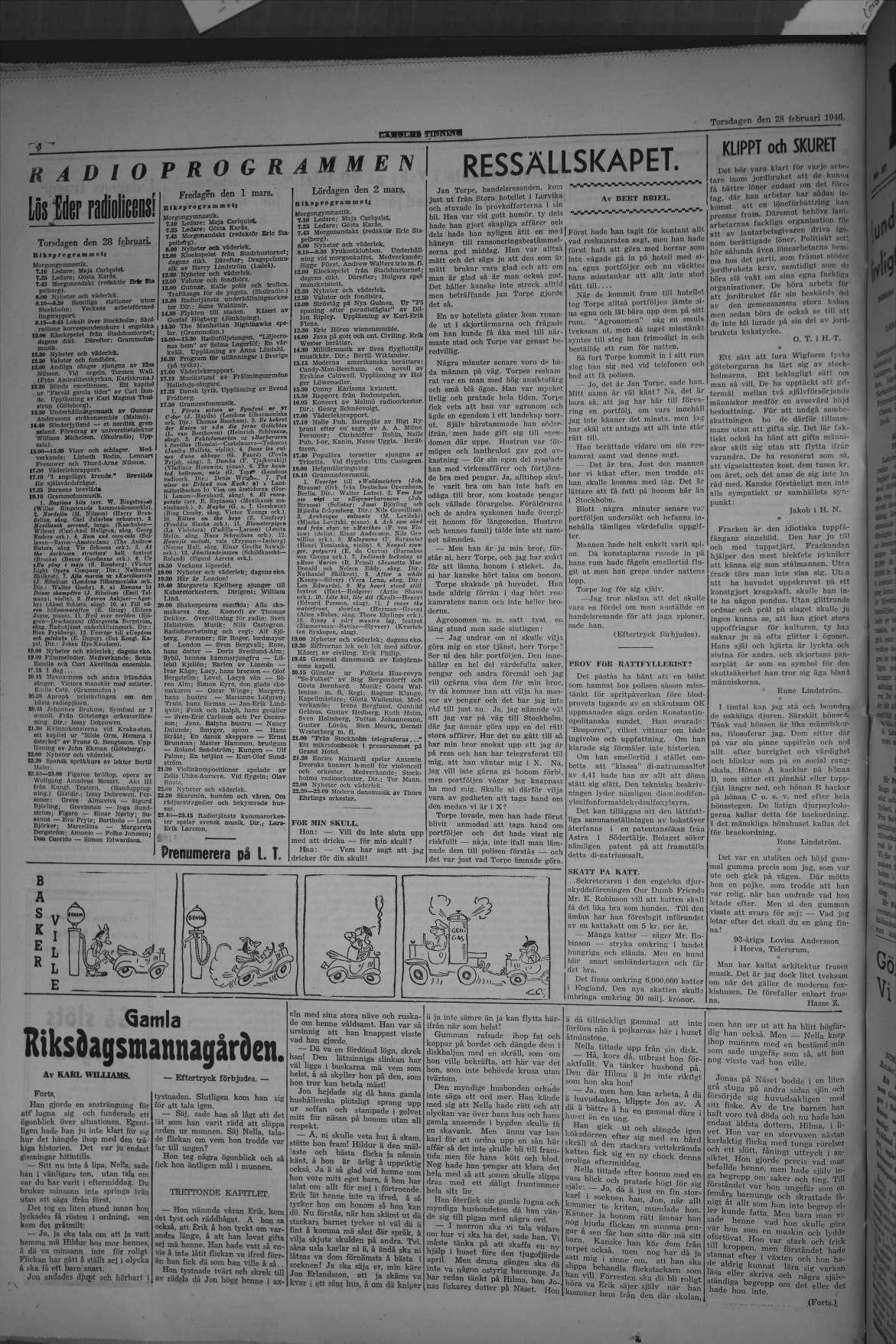 Laholms Tidning Torsdag 28 februari 1946, sida 6