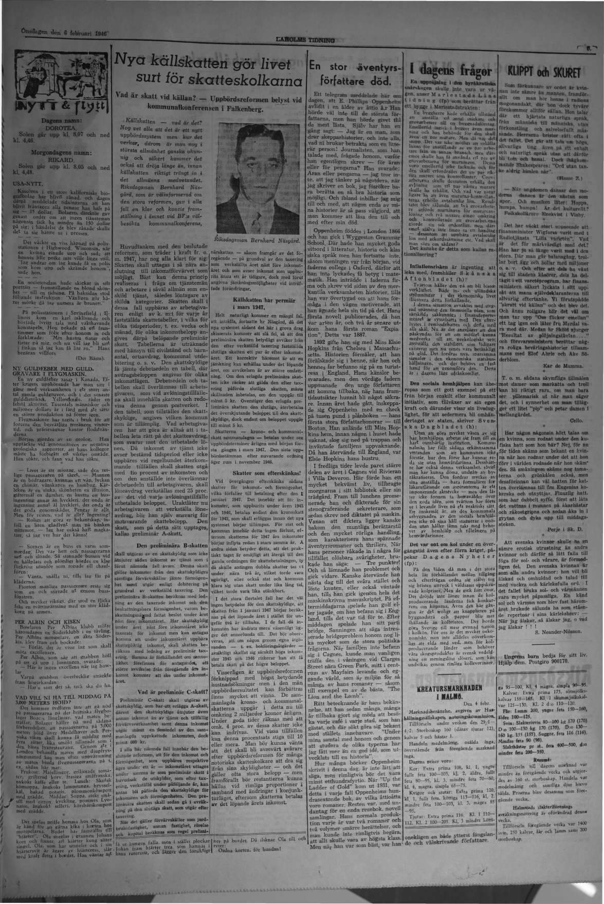 Laholms Tidning Onsdag 6 februari 1946, sida 5