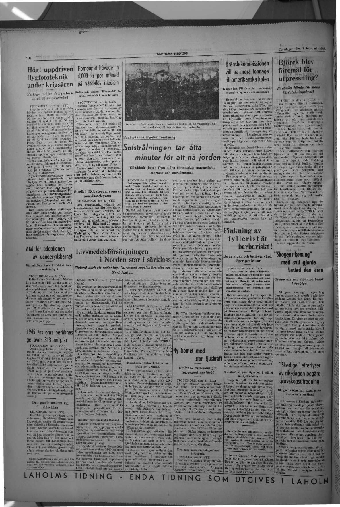 Laholms Tidning Torsdag 7 februari 1946, sida 4
