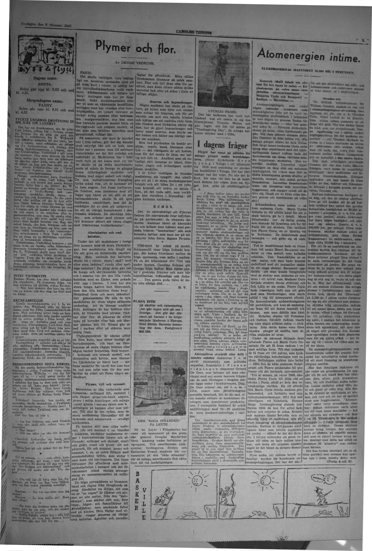 Laholms Tidning Fredag 8 februari 1946, sida 5