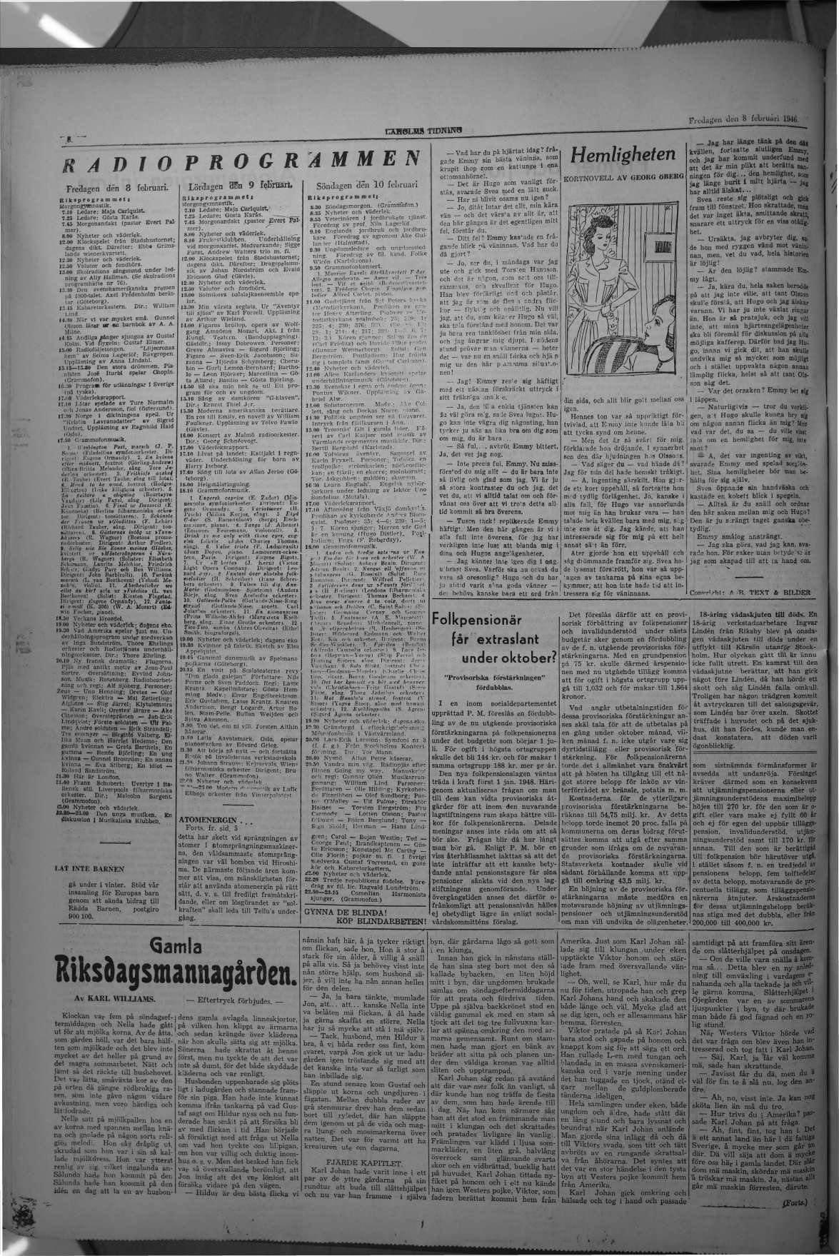 Laholms Tidning Fredag 8 februari 1946, sida 6