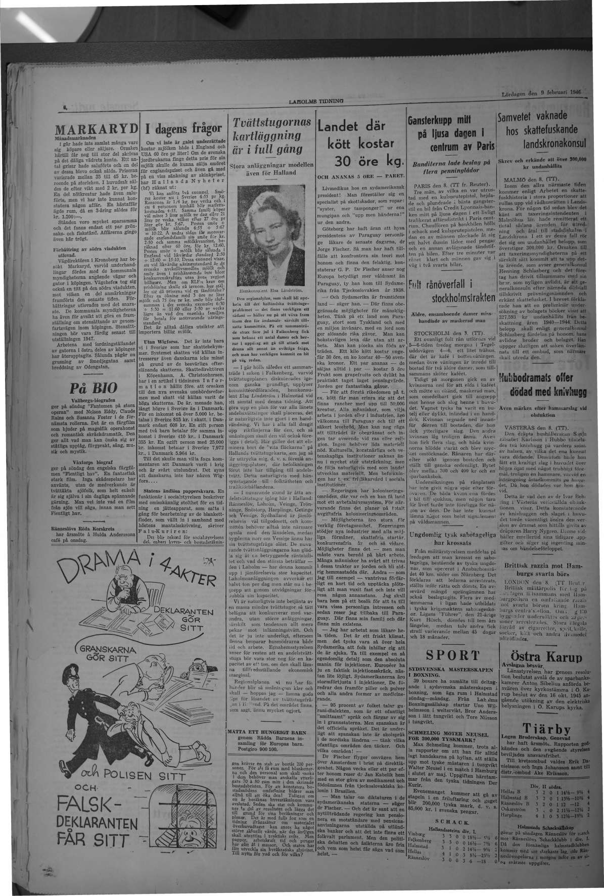 Laholms Tidning Lördag 9 februari 1946, sida 4