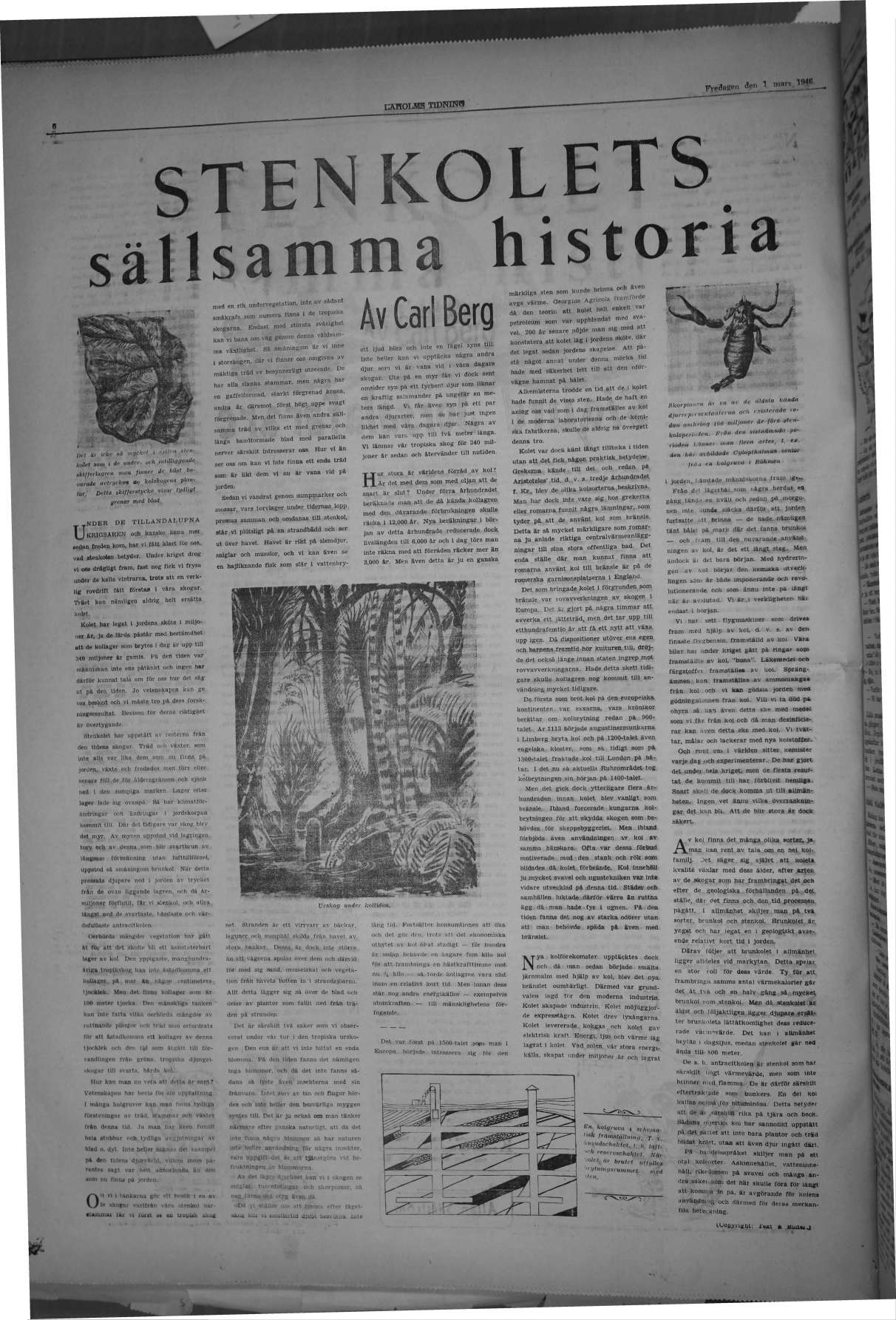 Laholms Tidning Fredag 1 mars 1946, sida 6