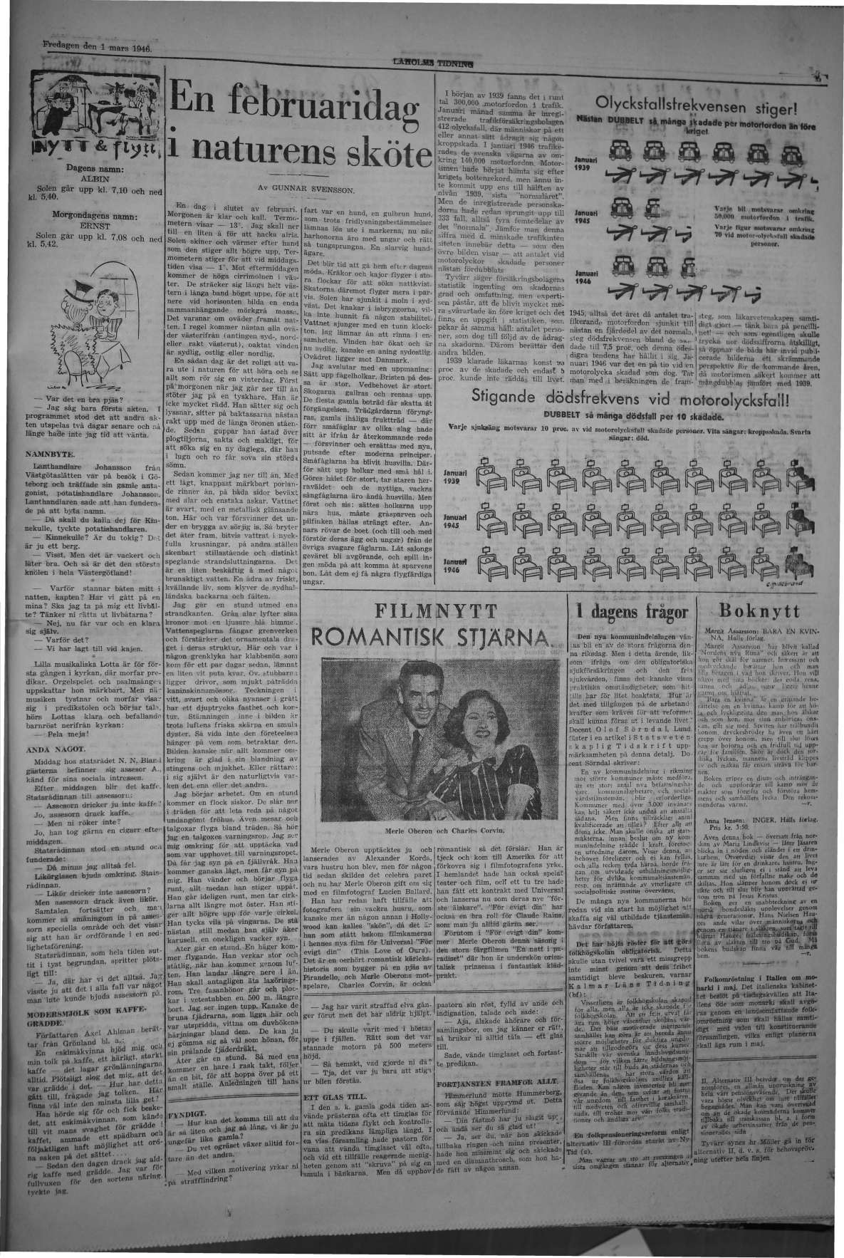 Laholms Tidning Fredag 1 mars 1946, sida 7