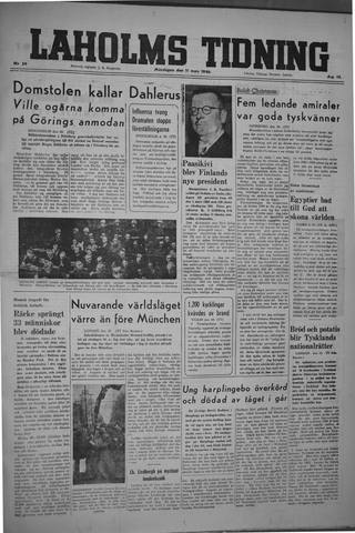Förstasidan, Måndag 11 mars 1946