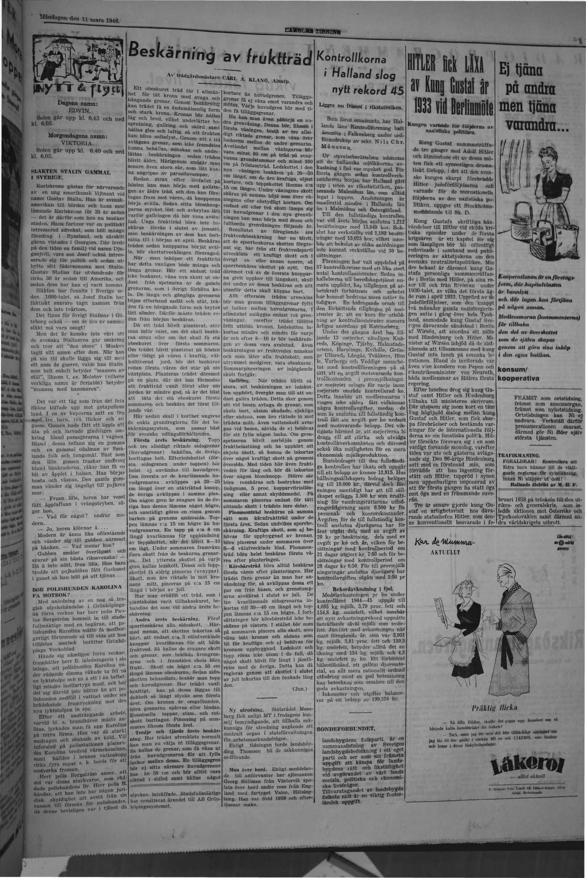 Laholms Tidning Måndag 11 mars 1946, sida 5