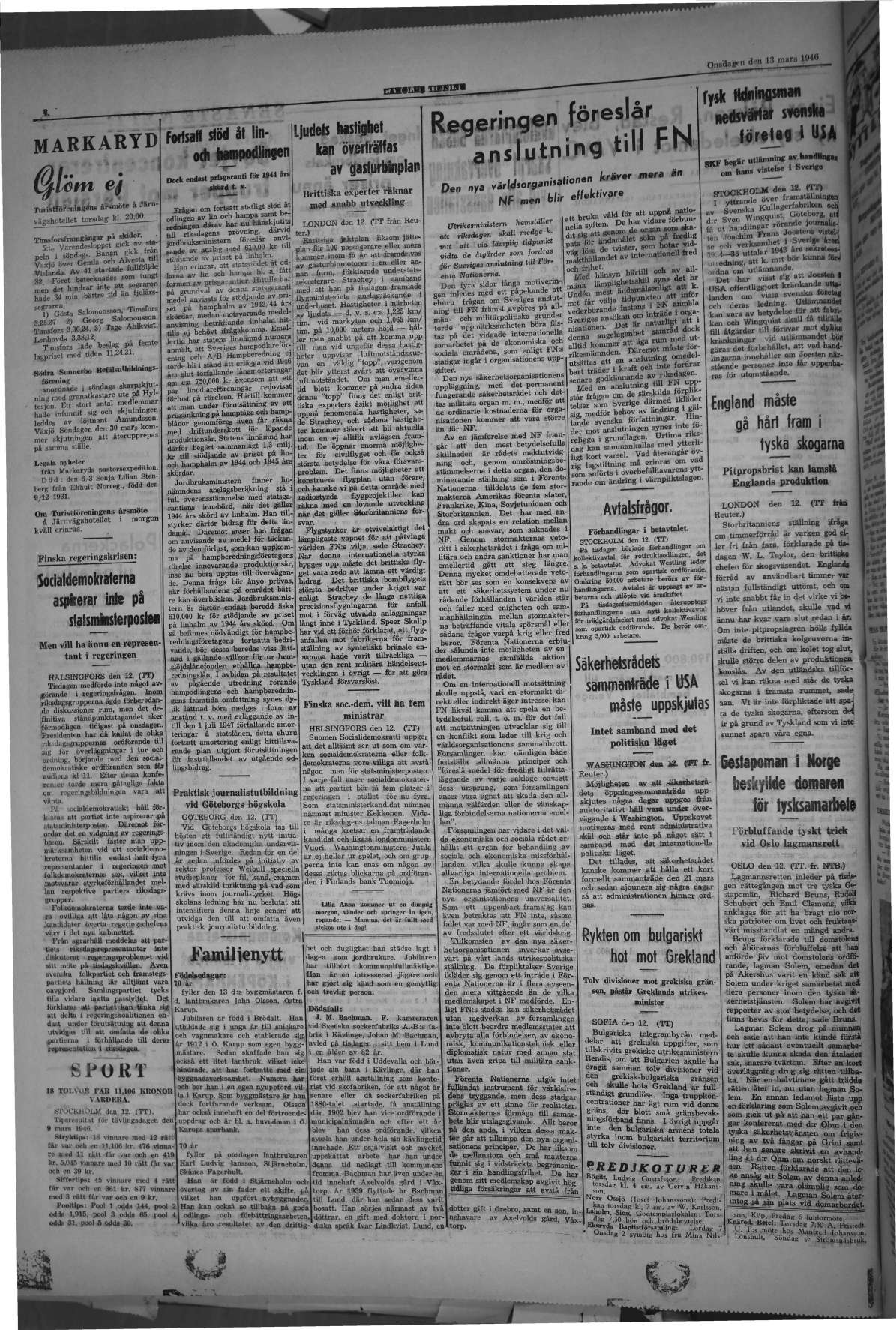 Laholms Tidning Onsdag 13 mars 1946, sida 4
