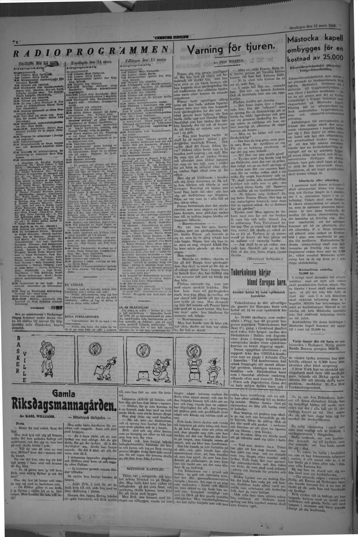 Laholms Tidning Onsdag 13 mars 1946, sida 6