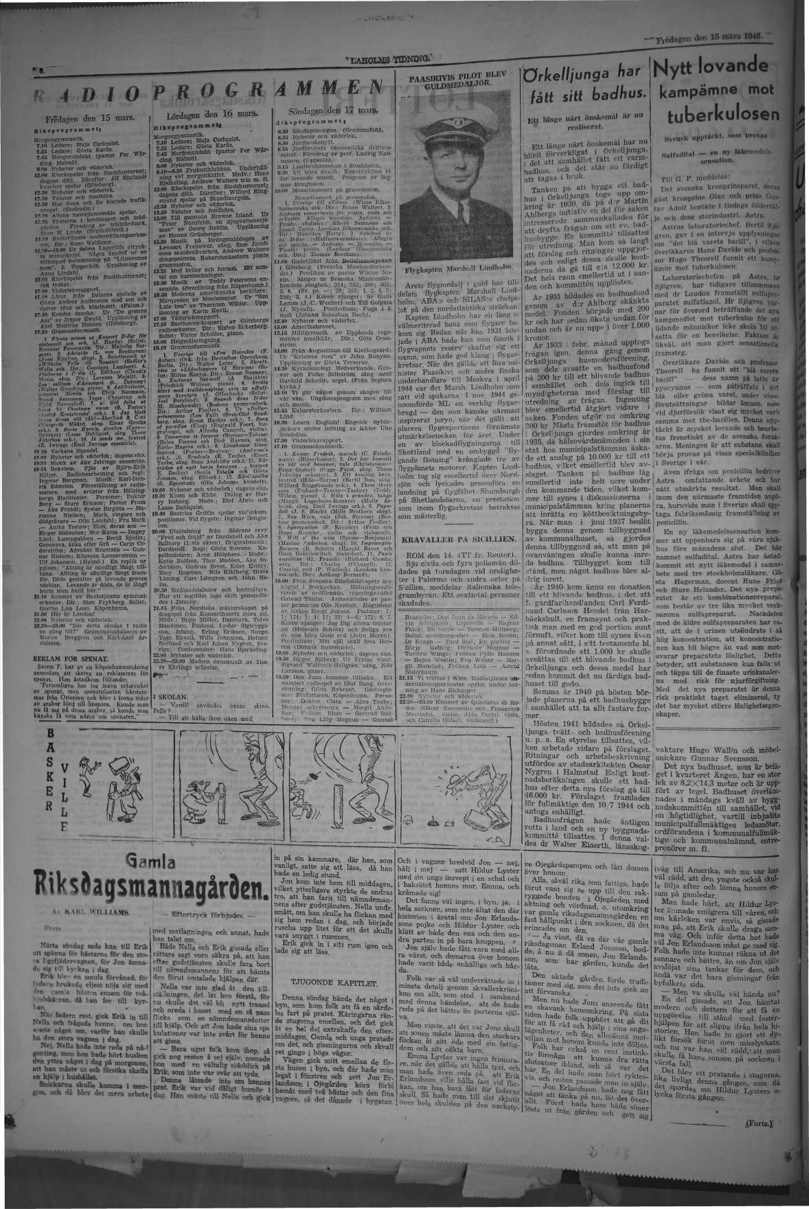 Laholms Tidning Fredag 15 mars 1946, sida 8