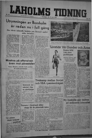 Förstasidan, Måndag 18 mars 1946
