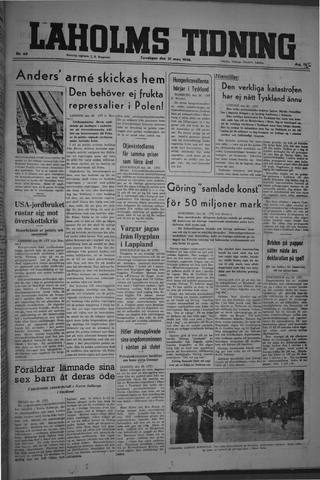 Förstasidan, Torsdag 21 mars 1946