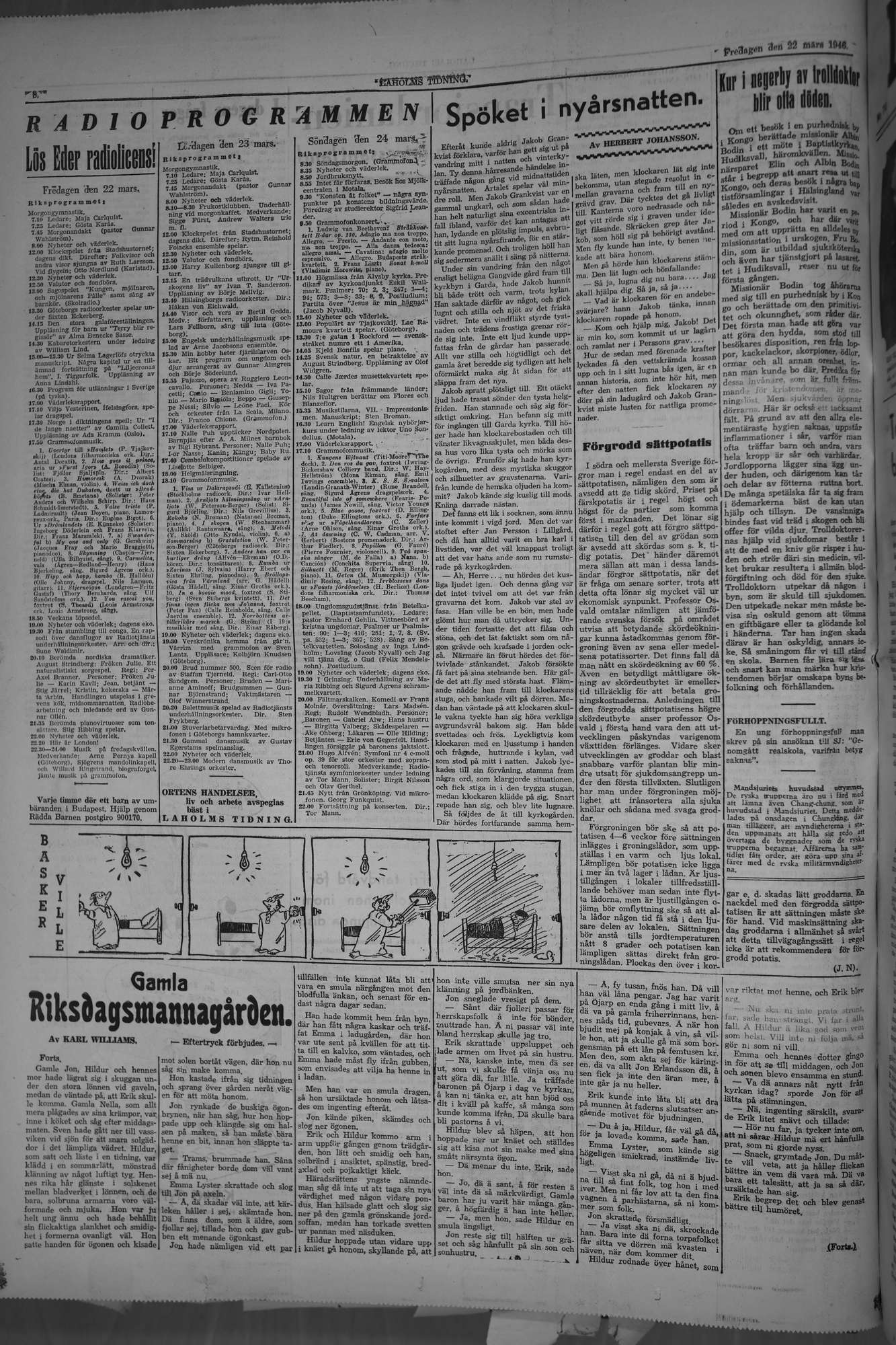 Laholms Tidning Fredag 22 mars 1946, sida 6