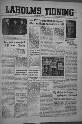 Förstasidan, Lördag 23 mars 1946