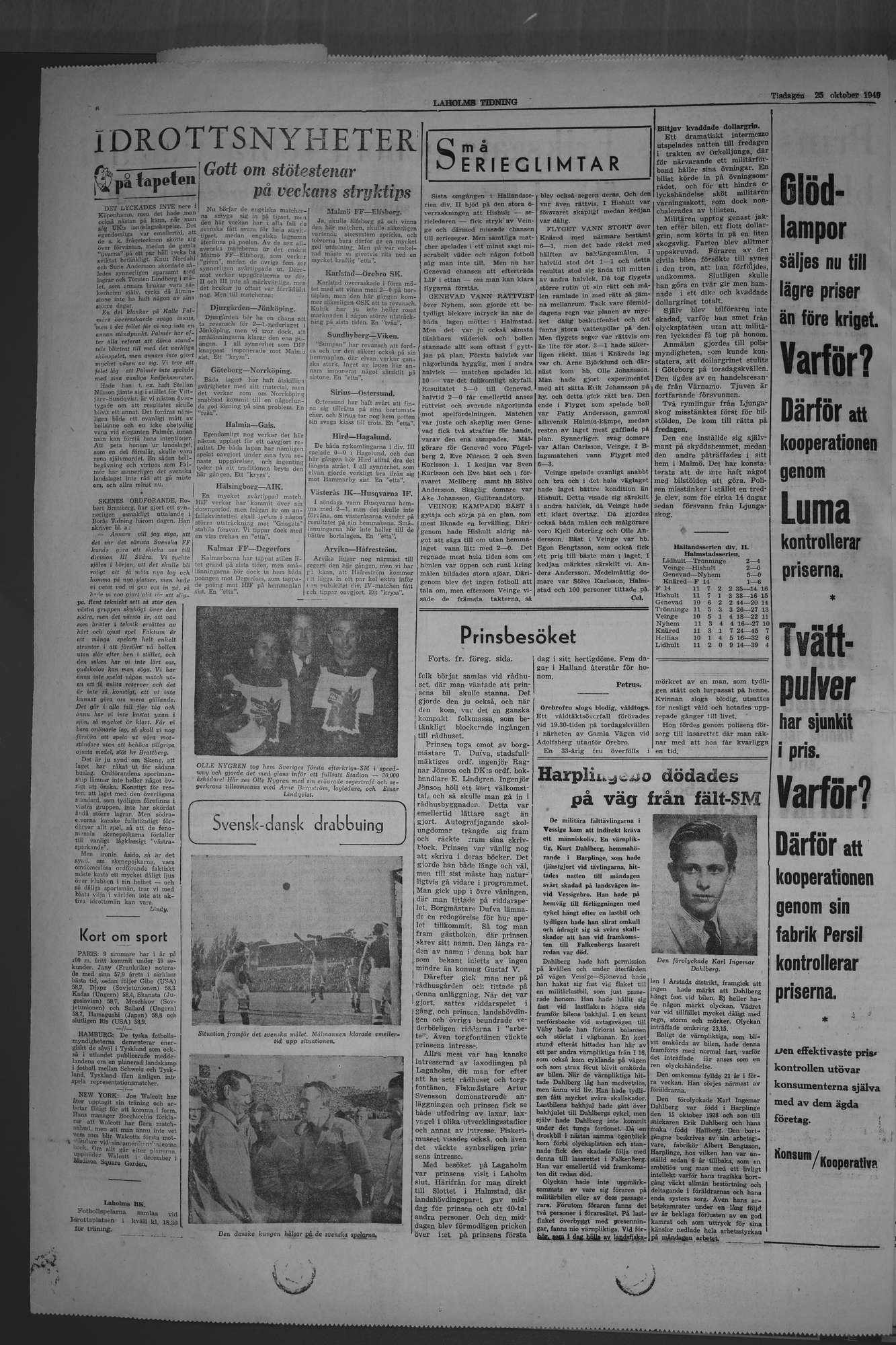 Laholms Tidning Tisdag 25 oktober 1949, sida 6