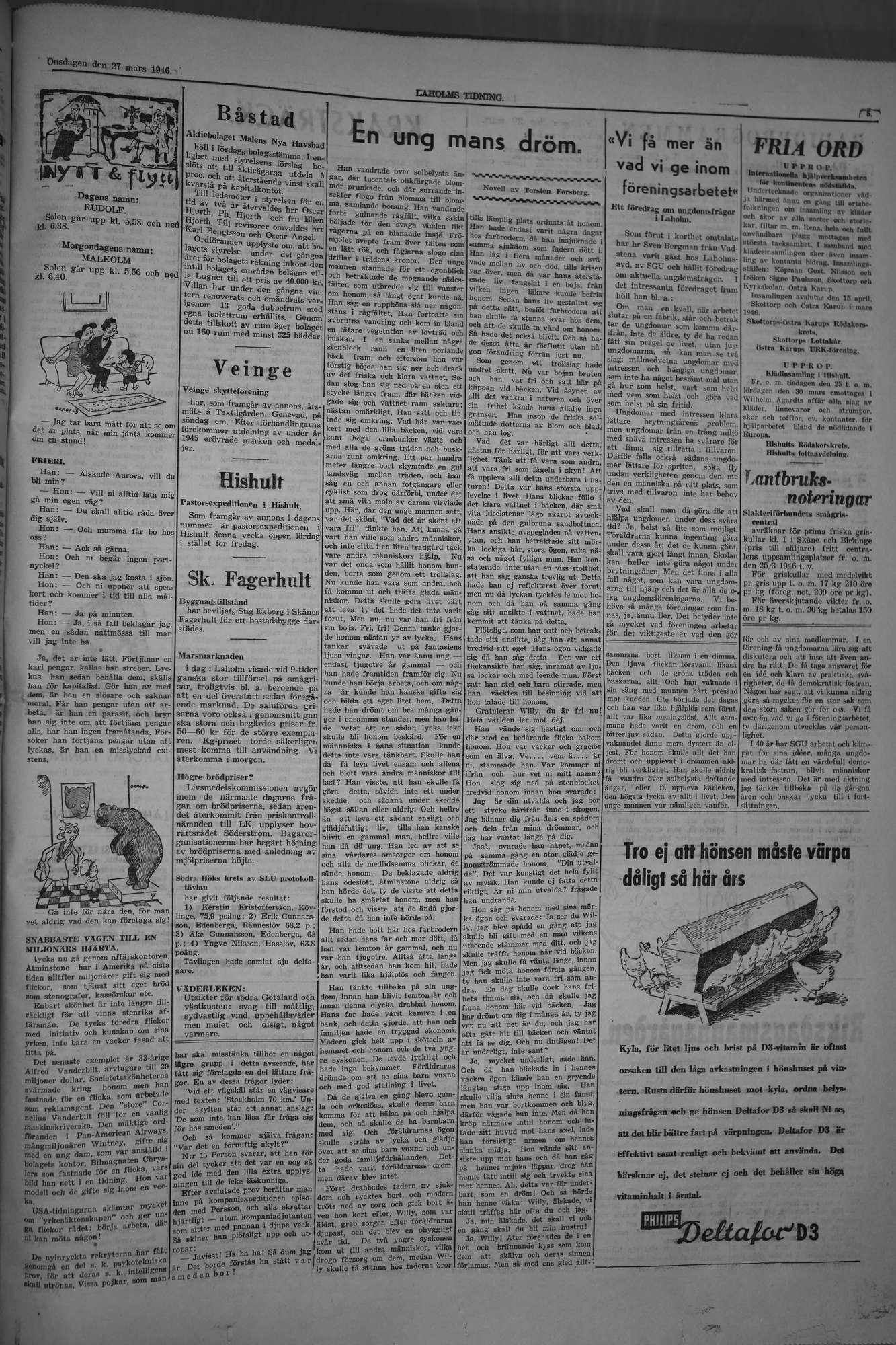 Laholms Tidning Onsdag 27 mars 1946, sida 5
