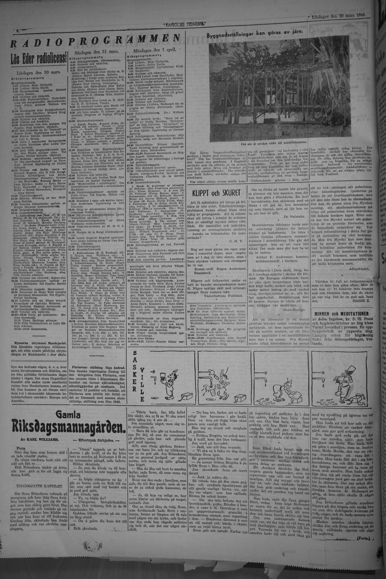 Laholms Tidning Lördag 30 mars 1946, sida 8