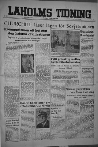 Förstasidan, Onsdag 6 mars 1946