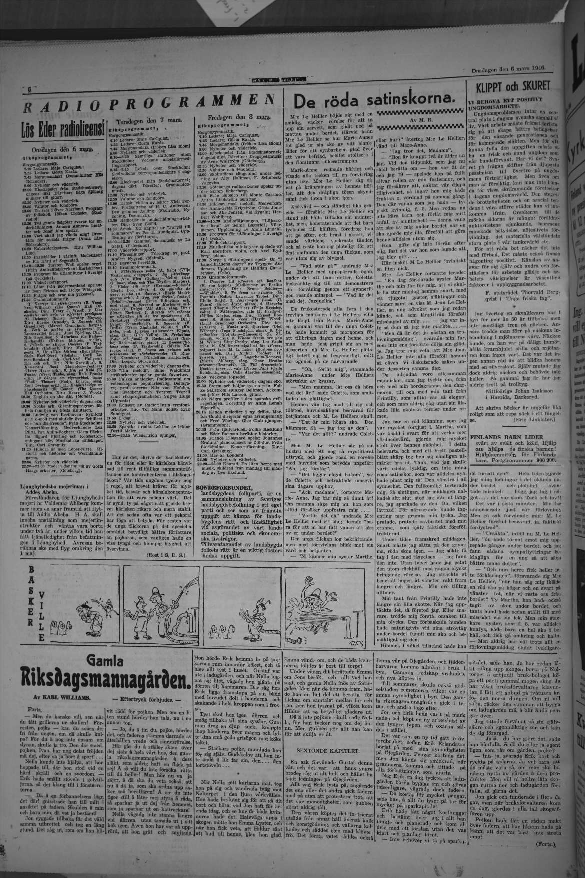 Laholms Tidning Onsdag 6 mars 1946, sida 6