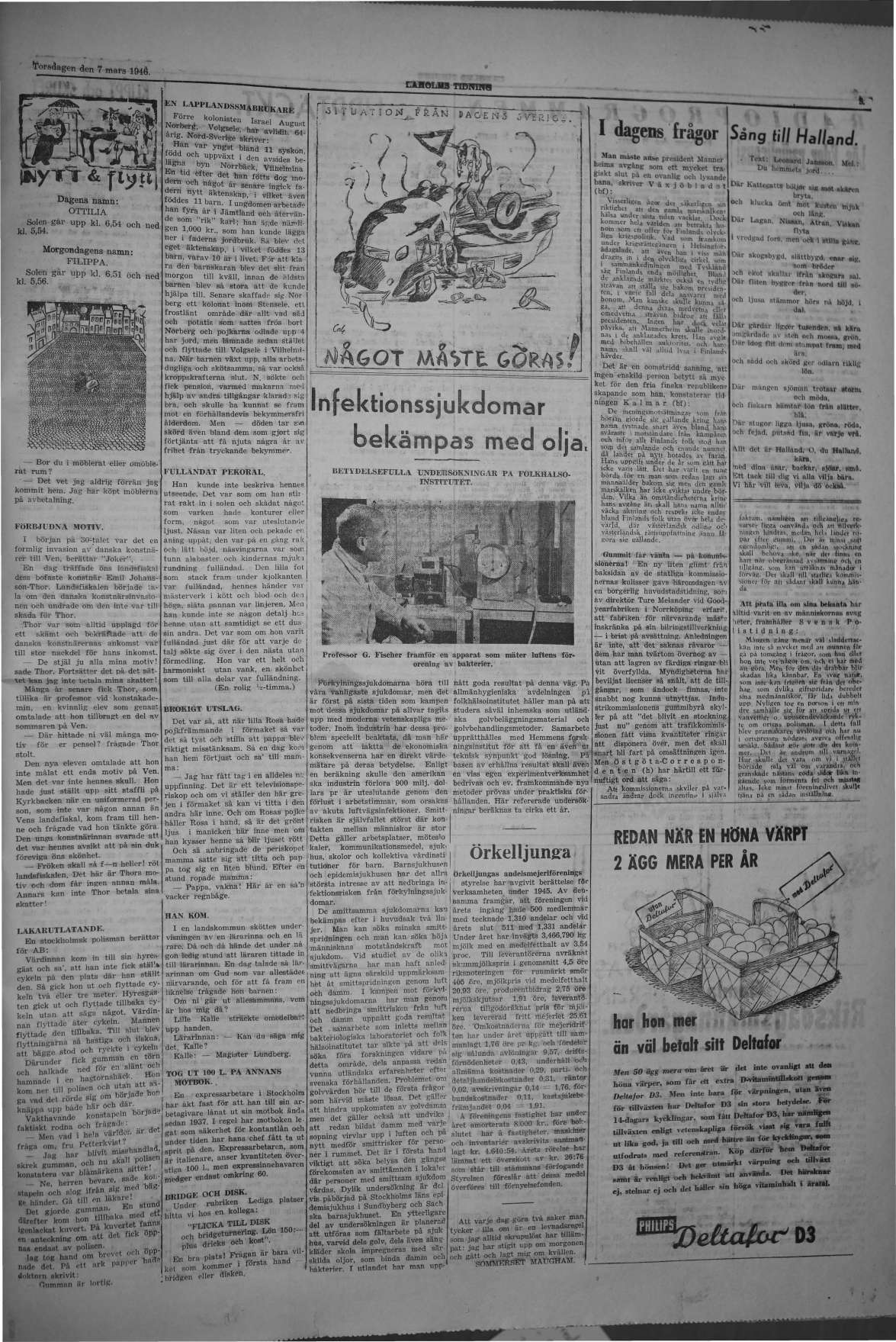 Laholms Tidning Torsdag 7 mars 1946, sida 5