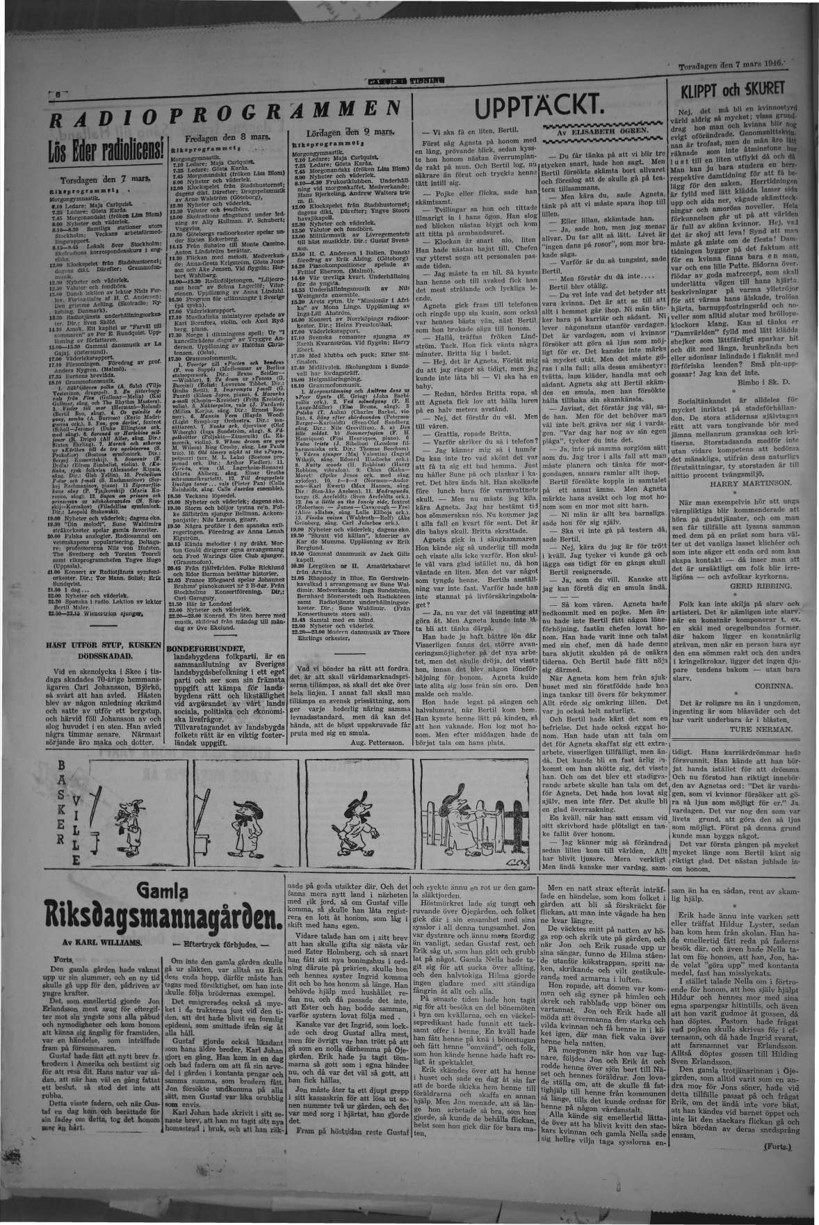 Laholms Tidning Torsdag 7 mars 1946, sida 6