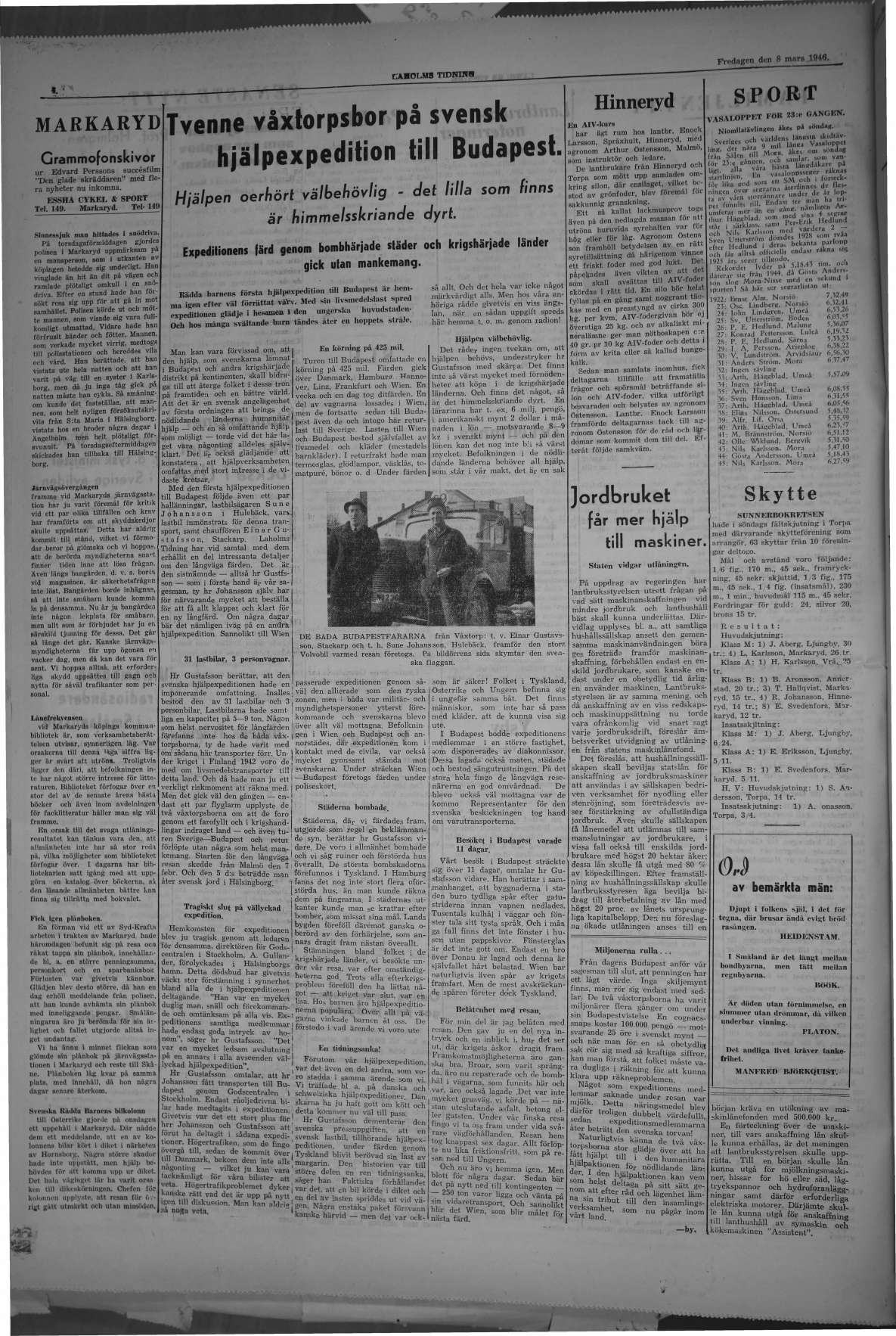 Laholms Tidning Fredag 8 mars 1946, sida 4